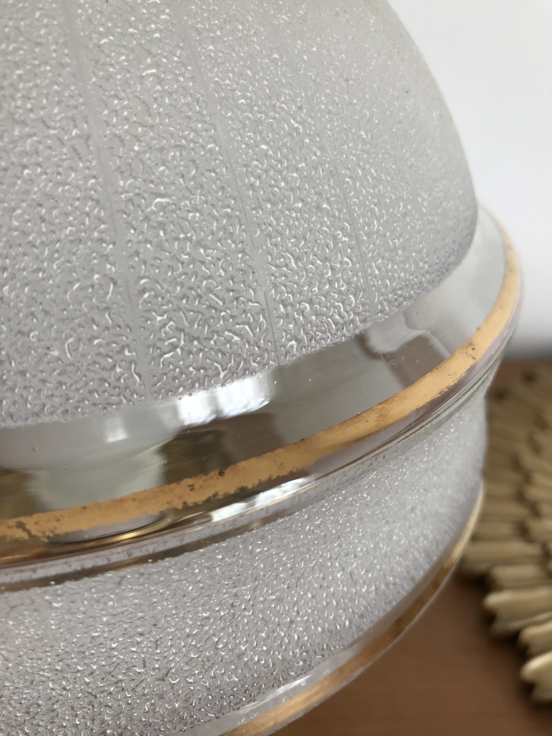 Globe old art deco table lamp in glass and brass support