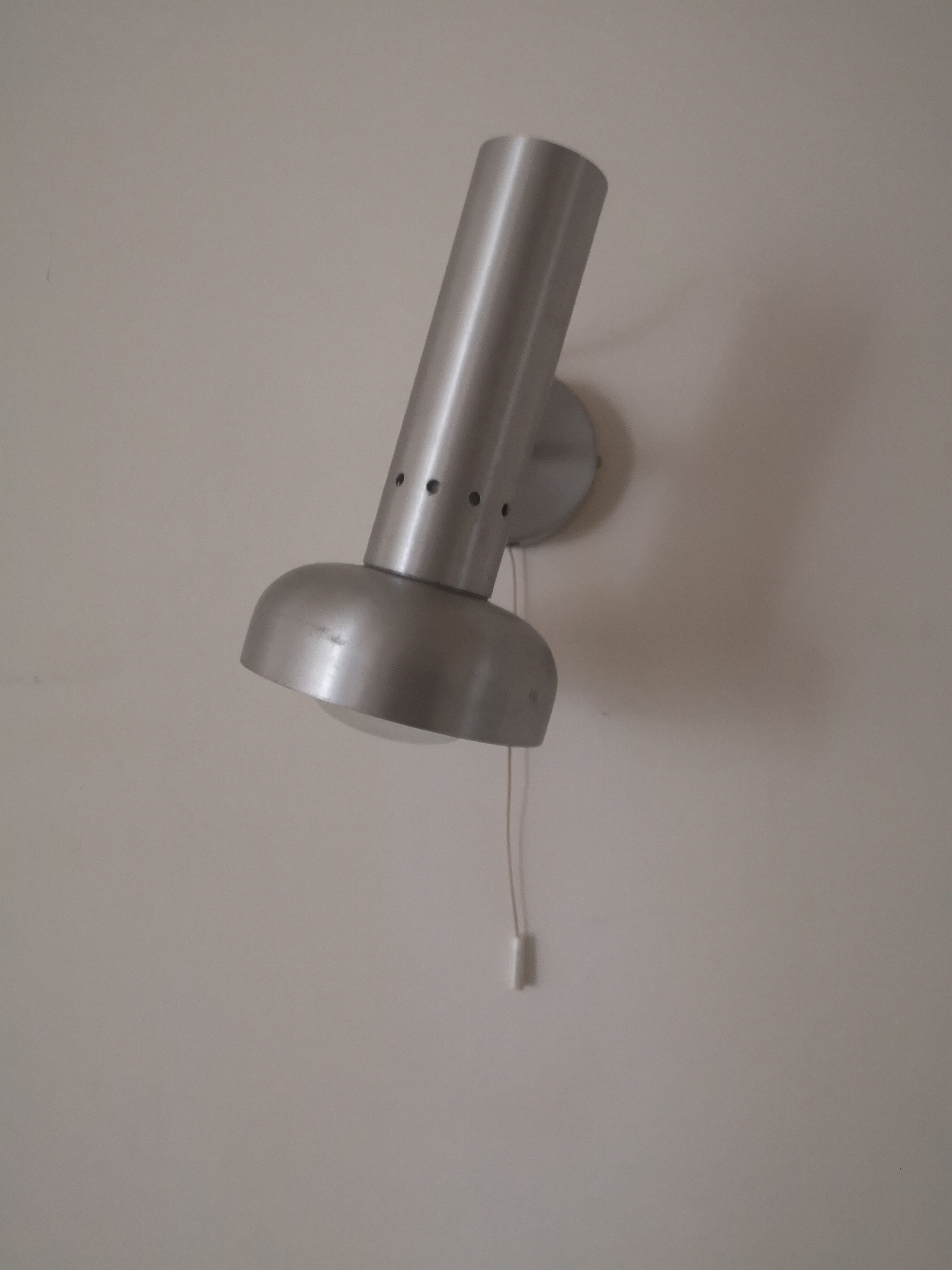 Wall lamp in brushed metal, design 1970