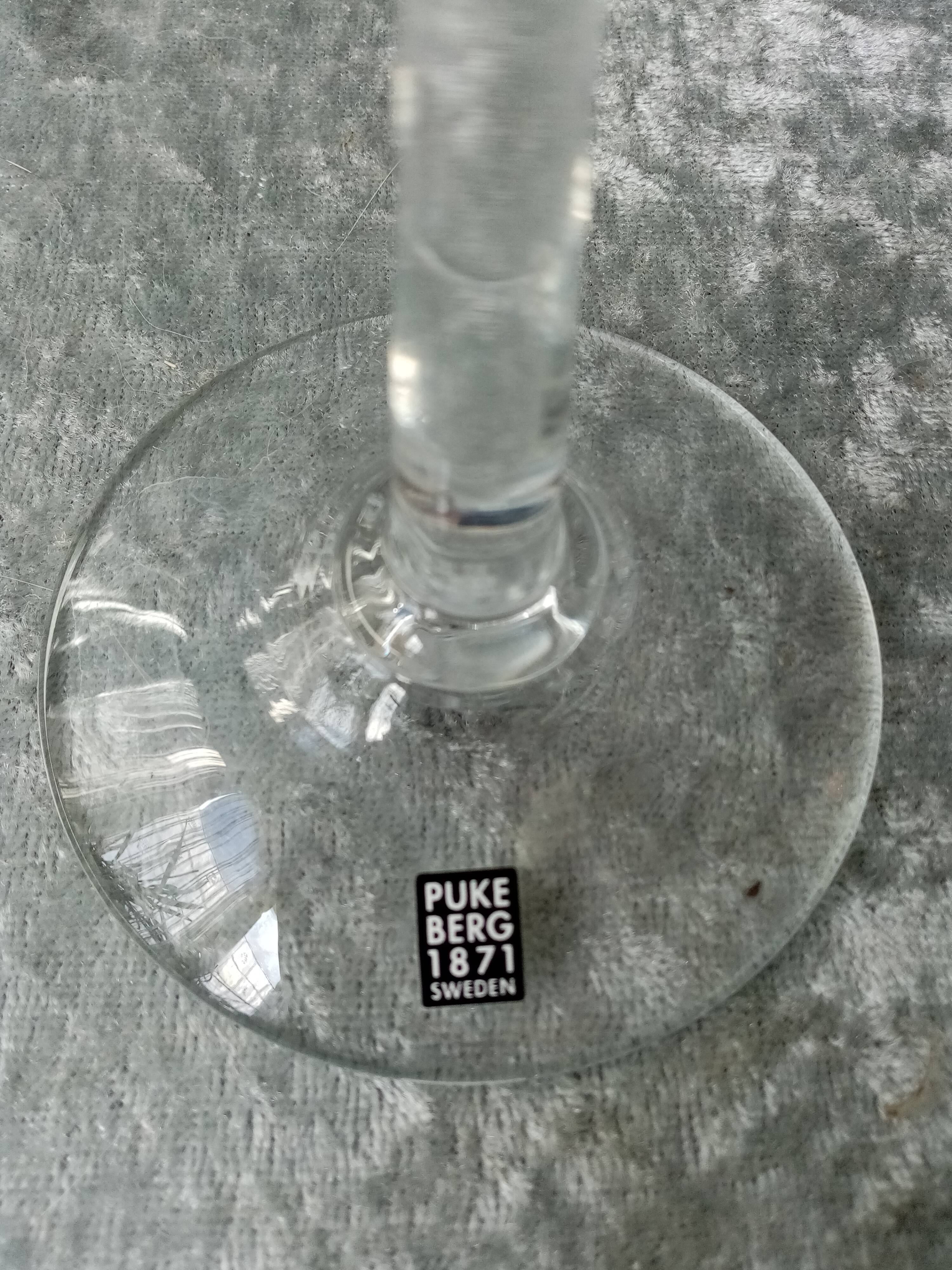 Design candle holder in glass paste sign puke berg sweden