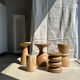 Side table, end of sofa in natural mango monoxyl conical tray H:50cm