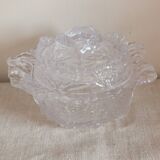 Cabbage candy box in molded crystal signed Portieux