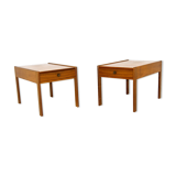 Set of 2 walnut bedside tables, Sweden, 1960