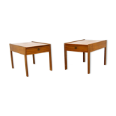Set of 2 walnut bedside tables, Sweden, 1960