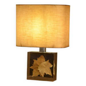 Lampe inclusion de feuille - pierre