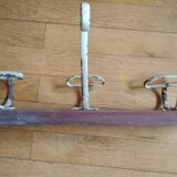Antique vintage wooden and metal door coat-door country house coat-3 hooks