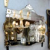 Miroir décoratif noir 1975 110x97cm
