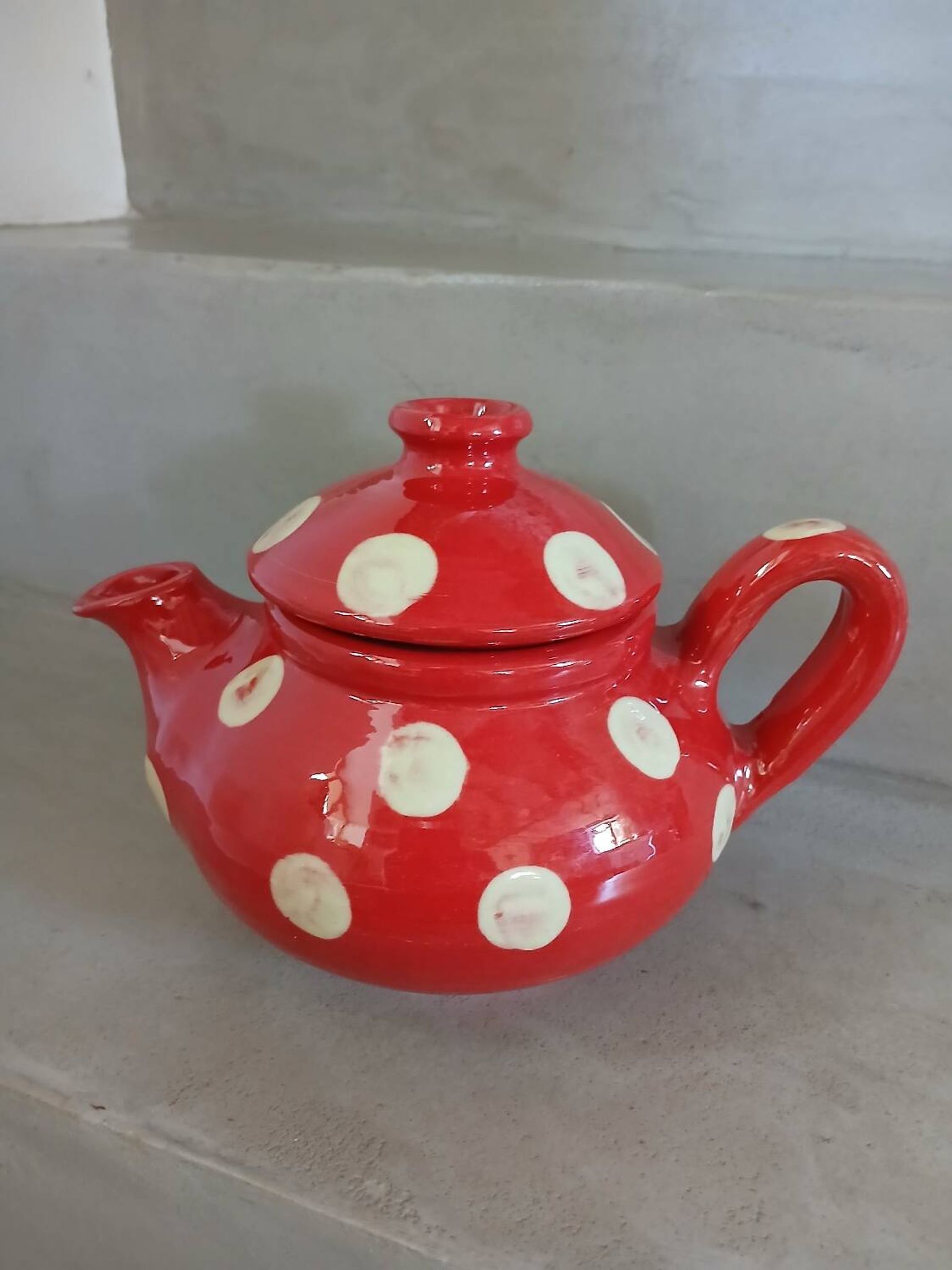 Handmade pottery teapot
