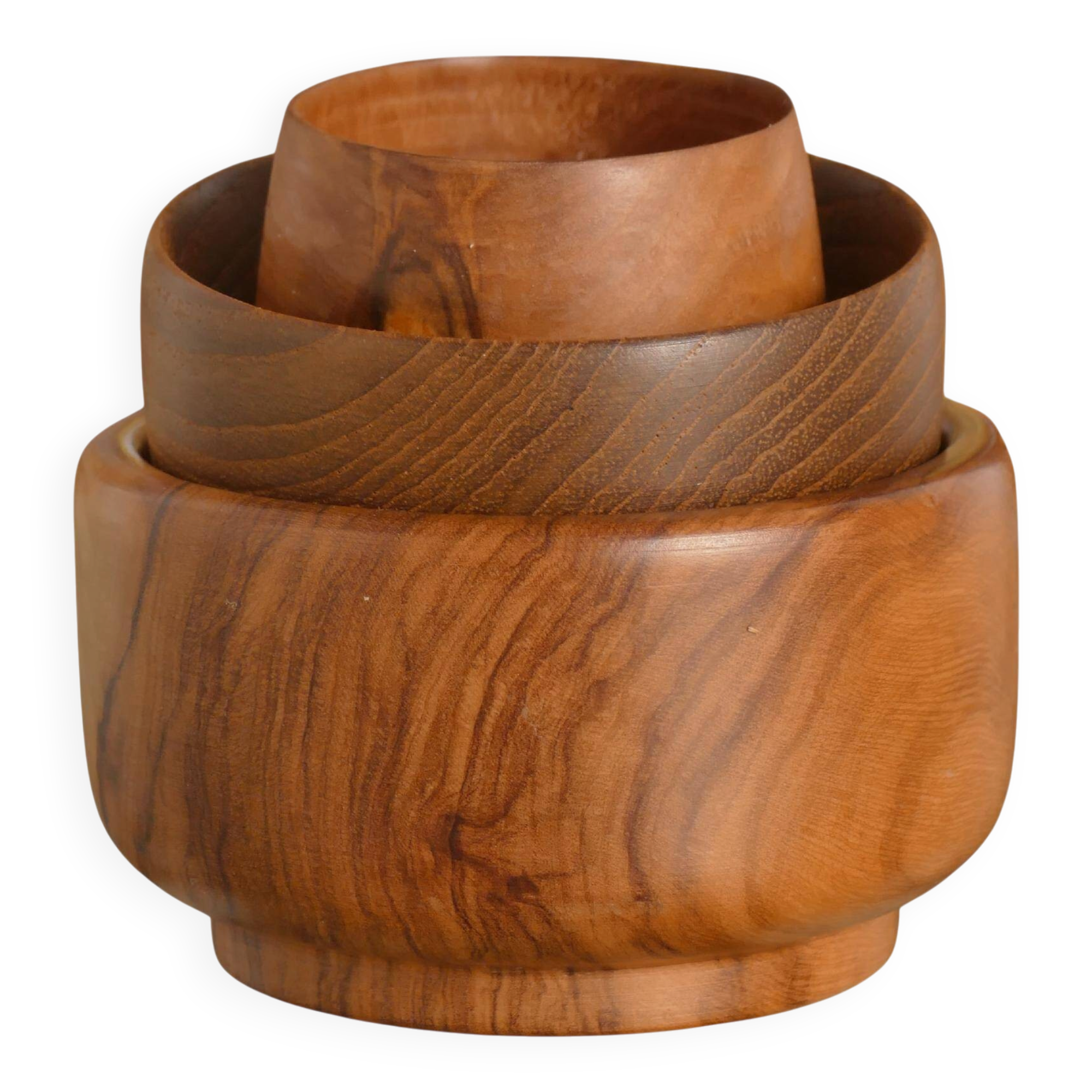 Mid-Century Modern Wood Bowls, Sweden, Set of 3