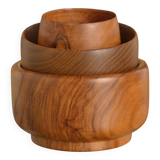 Mid-Century Modern Wood Bowls, Sweden, Set of 3