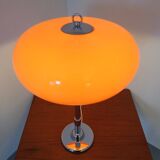 Italian orange plastic and chrome table lamp, 1960s