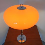 Italian orange plastic and chrome table lamp, 1960s