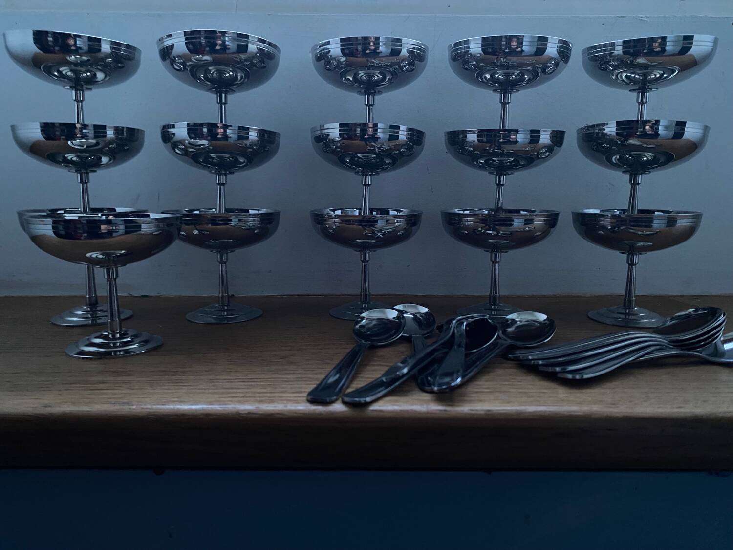 Ice cream cups and spoons
