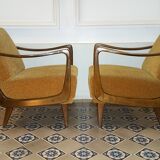 Sofa bed daybed Scandinavian years 50 / 60 color gold
