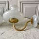 Pair of opaline tulip appliques on brass support 40-50s