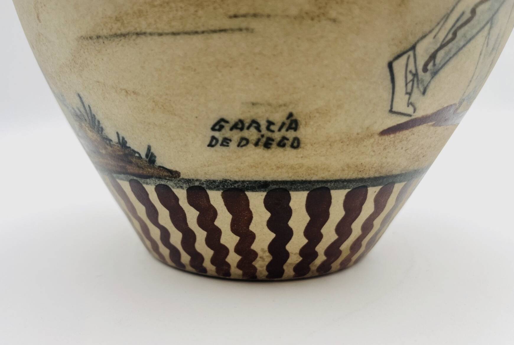 Vase boule en grès de Cibourg signé Pedro Garcia de Diego -637004