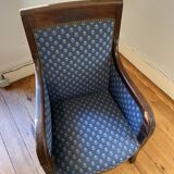 Set of 2 blue Directoire armchairs