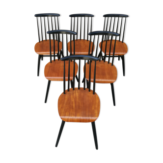 Set of 6 Fanett chairs by Ilmari Tapiovaara from the 1950