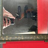 Mirror countryside wood and moulded stucco painted with gold garlands - 50 x 37 cm