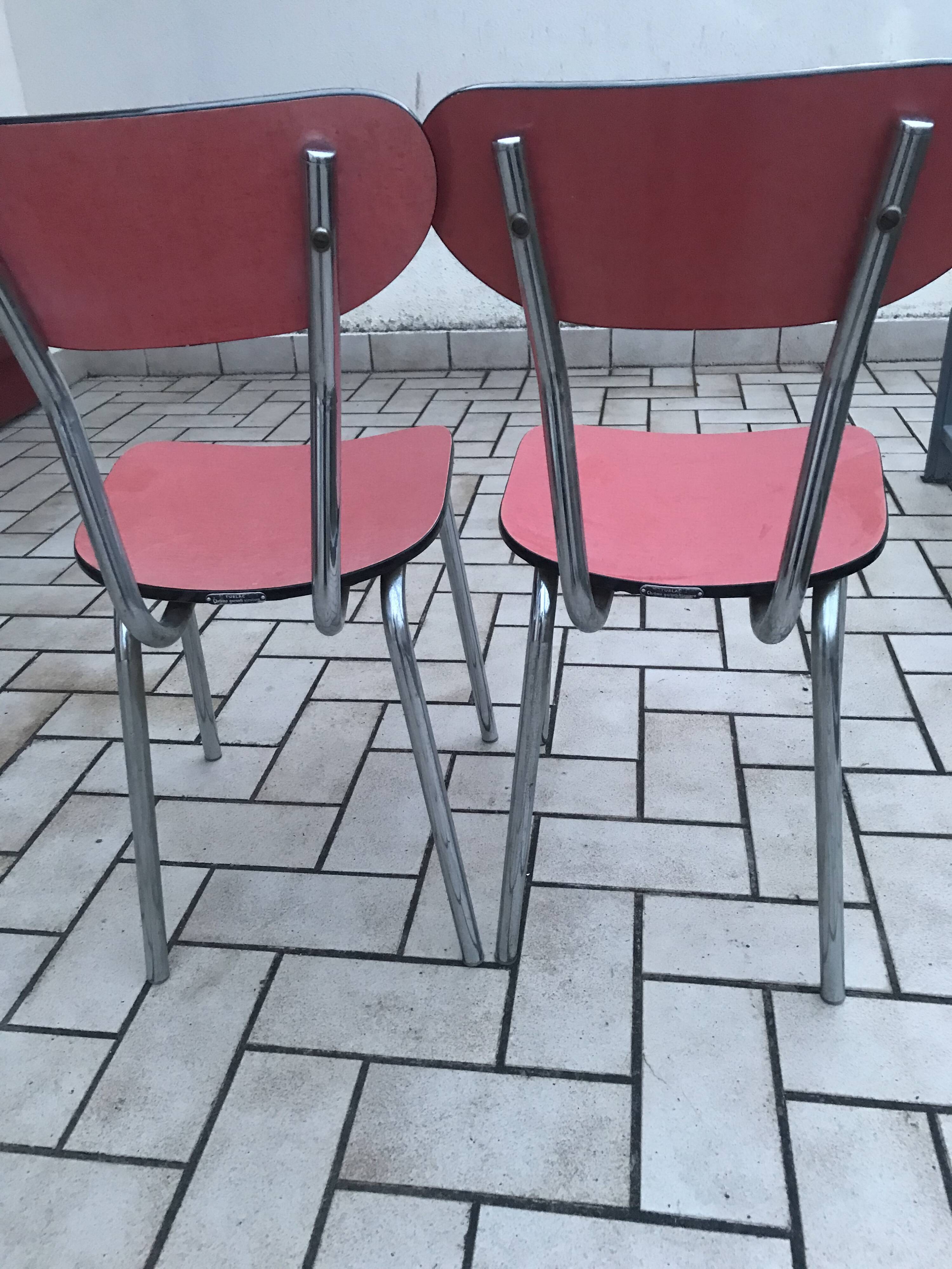 Red formica chairs