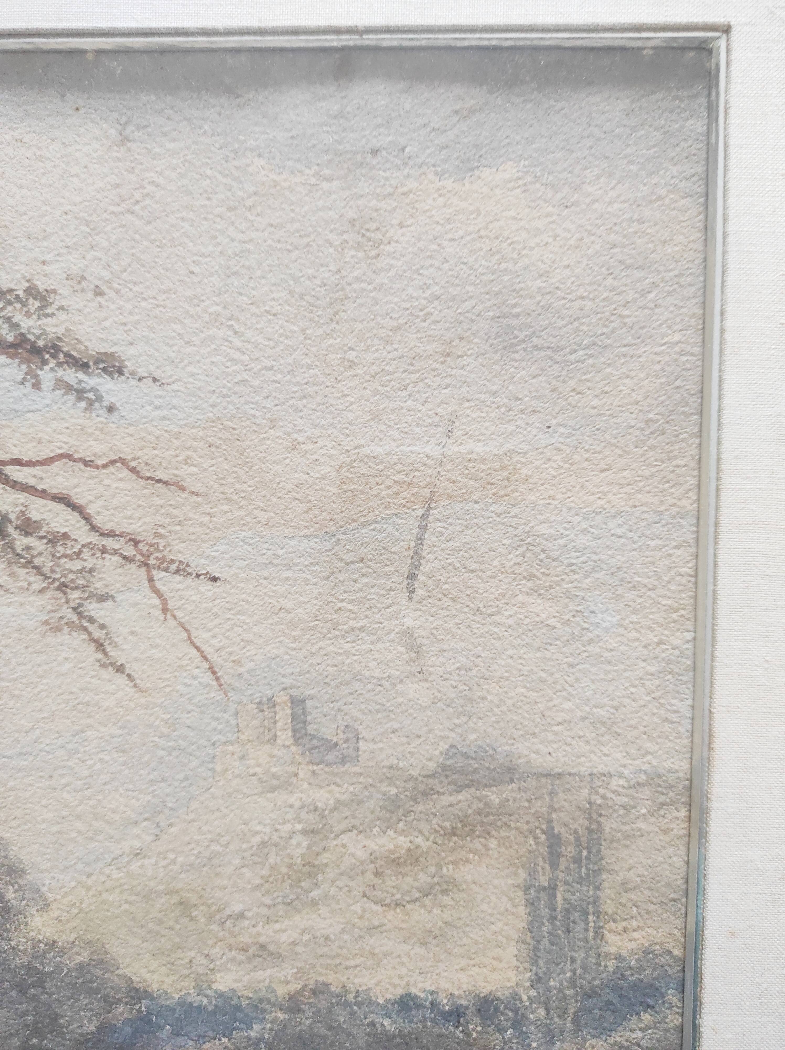 View of a Lake, 19th Century Framed Watercolor