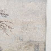 View of a Lake, 19th Century Framed Watercolor