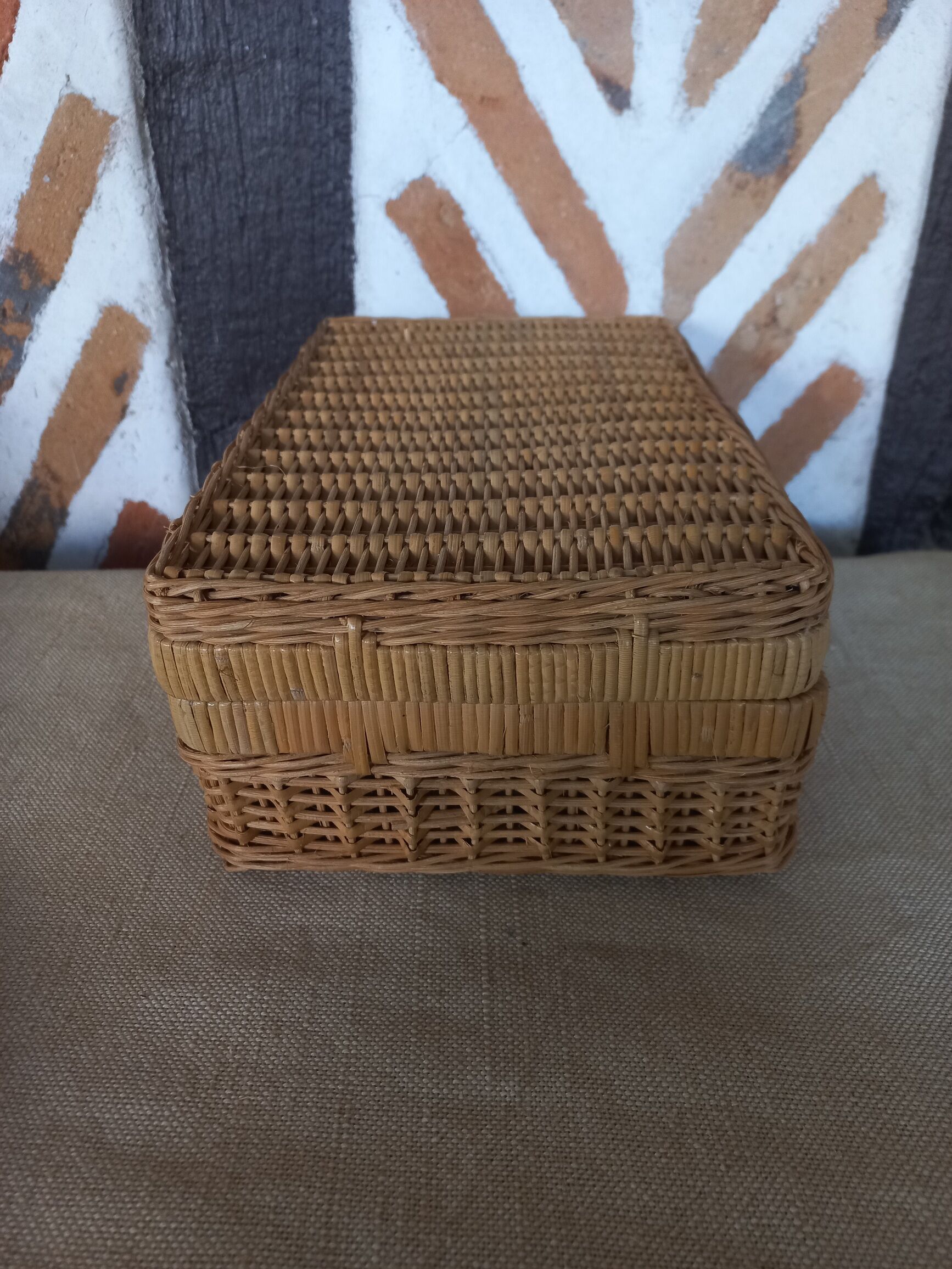 Braided wicker box