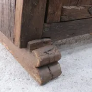 18th-century German primitive cabinet on sledge feet with forged hardware