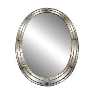 Miroir vintage en bois - laiton