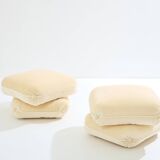 Jacques Charpentier pair of mohair velvet pouffes 1970