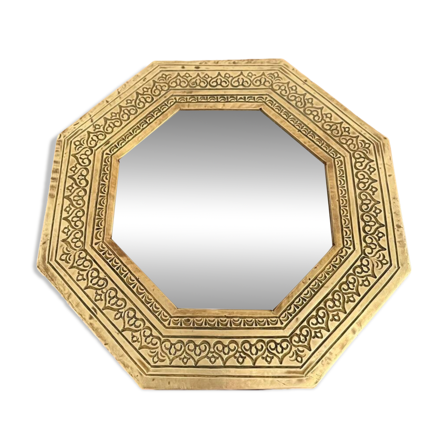 Golden oriental mirror