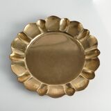 Hollywood Regency Round Brass Tray by Firma Lars Holmström, Sweden 1940's