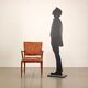 Vintage armchair in mahogany and fabric, design, Italy, 1950s