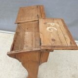 Double school wood desk from 1880 for decoration