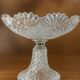 Set of two Val Saint Lambert pieces: a footed bowl and a crystal candy dish