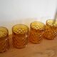 4 amber vintage Pernod Pastis glasses