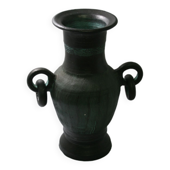 Vase en terre peint et décoré façon antique 35 cm
