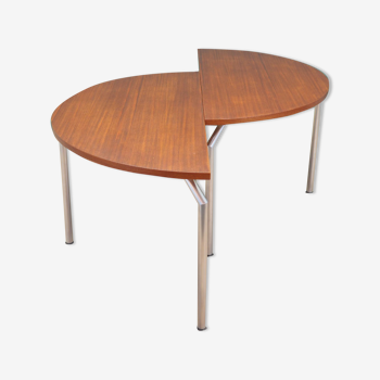 Teak half round table, Danish design, 1970s, manufacturer: Bent Krogh