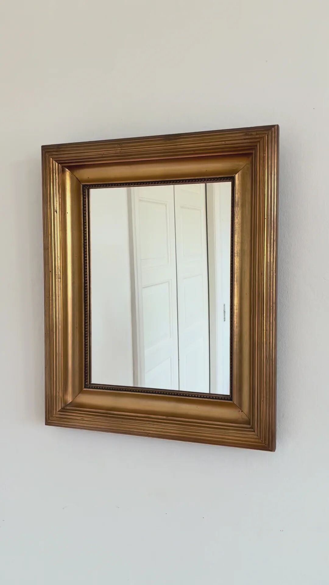 Paire de miroirs muraux en bois doré danois antiques, fin du 19e siècle