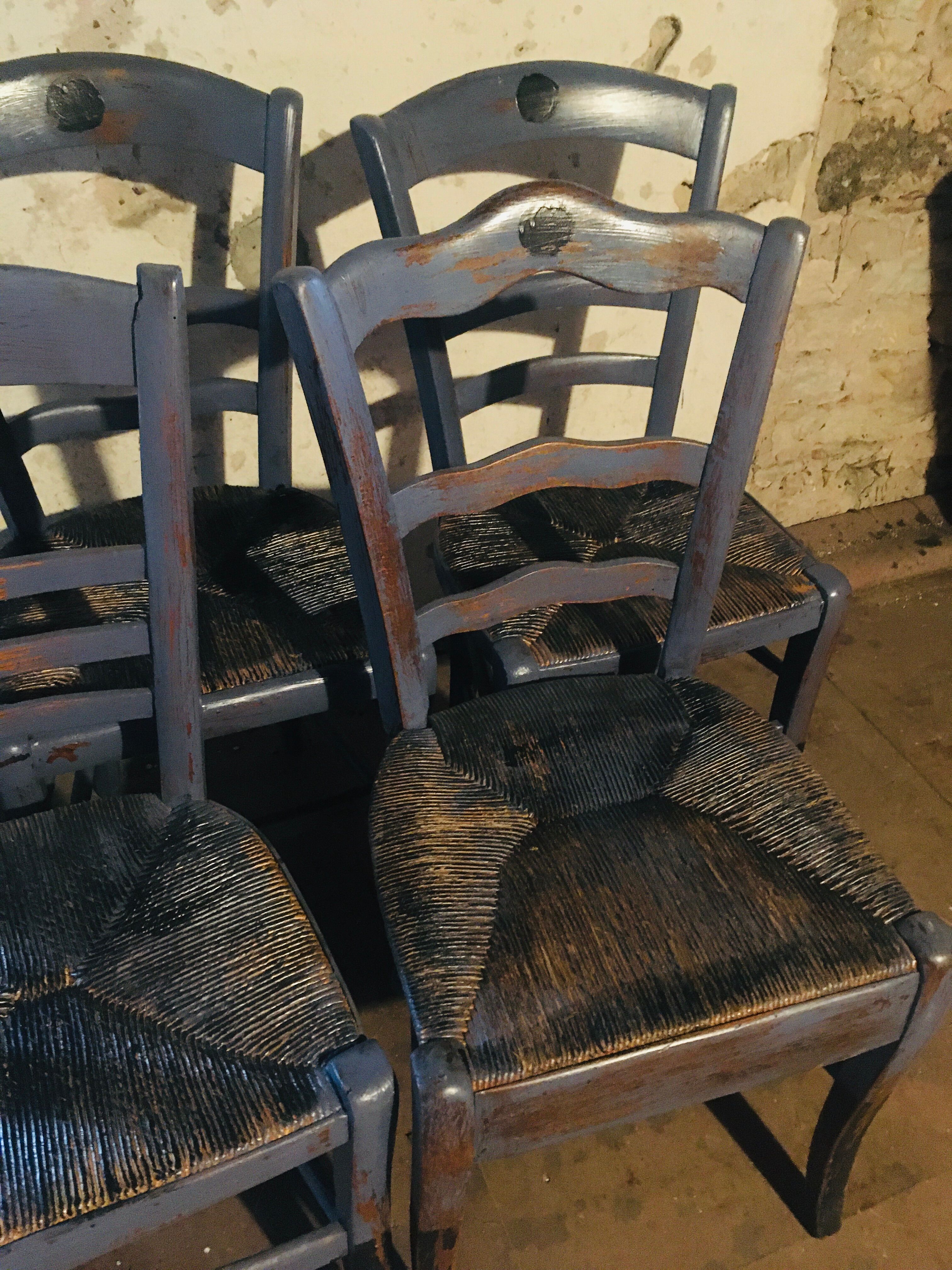 Set of 7 mustache bistro chairs