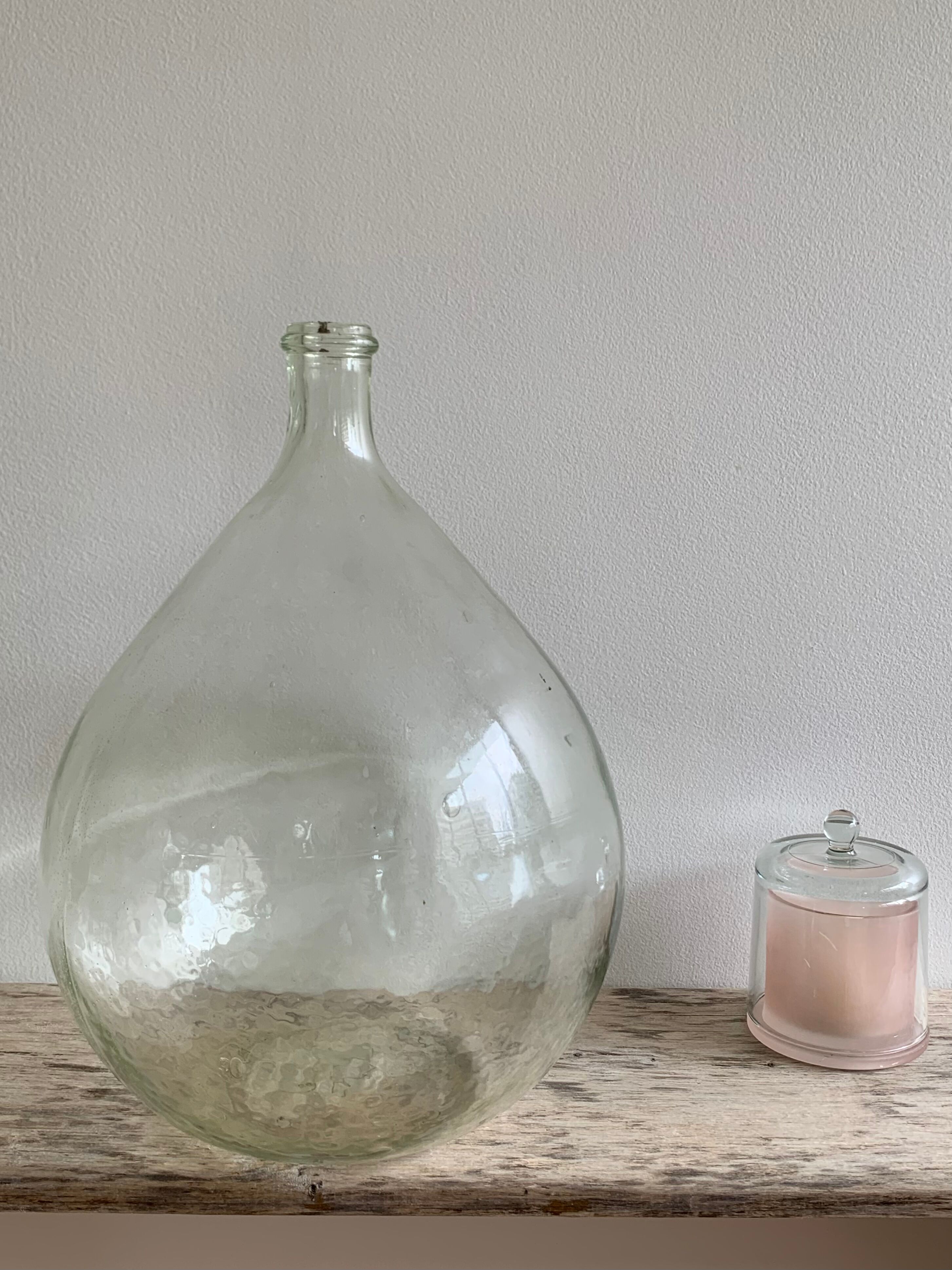 Dame-jeanne ancienne en verre transparent 15 litres
