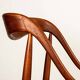 Set of 6 Danish chairs in teak and skai, model 16, Johannes Andersen.