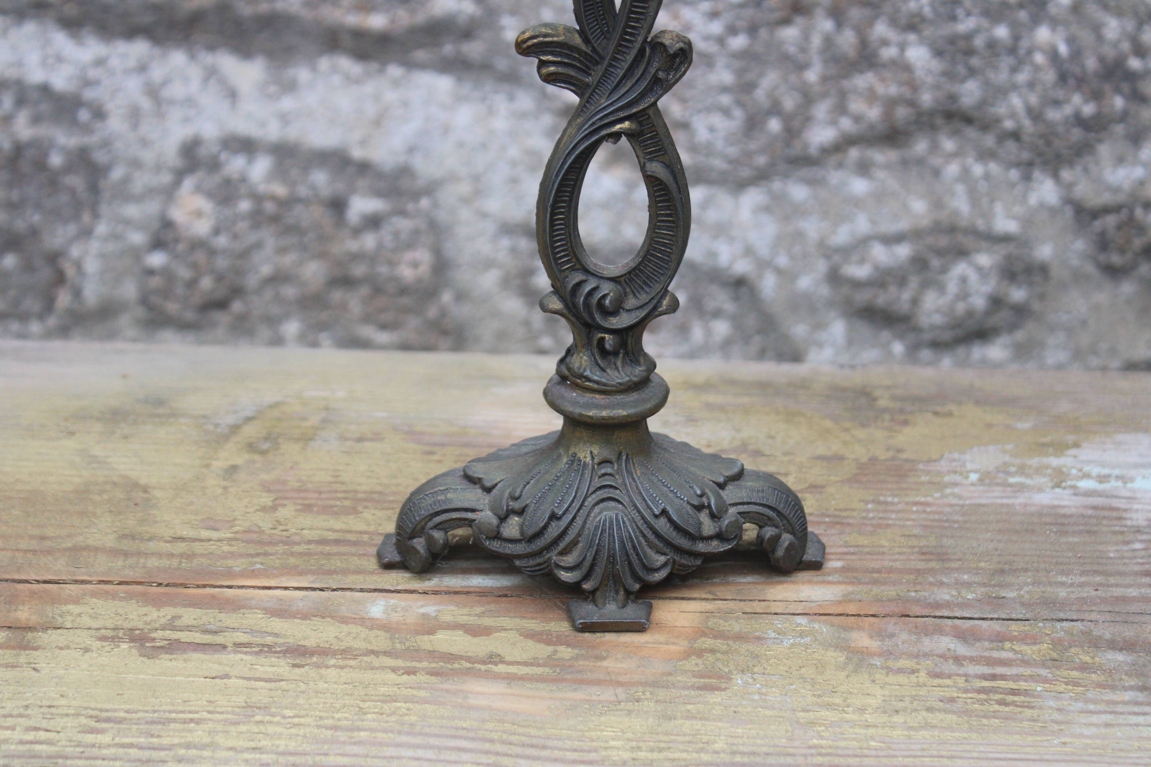Pair of vintage candlesticks, baroque rococo style.