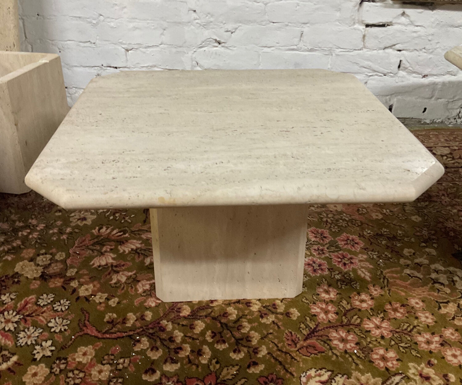 Vintage travertine coffee table in the 70s