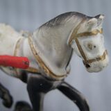 Old toy Horse-drawn carriage in cast iron polychrome iron with checker "P.D. CHIEF"