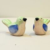 salière et poivrier oiseaux en céramique vintage 80s moineaux Sel et poivre