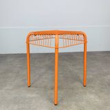 Vintage Ikea Vasteron stool, orange steel wire, 1990s