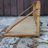 Rattan wall shelf