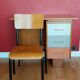 Restored vintage desk + matching chair 89 x 50 x 76 cm