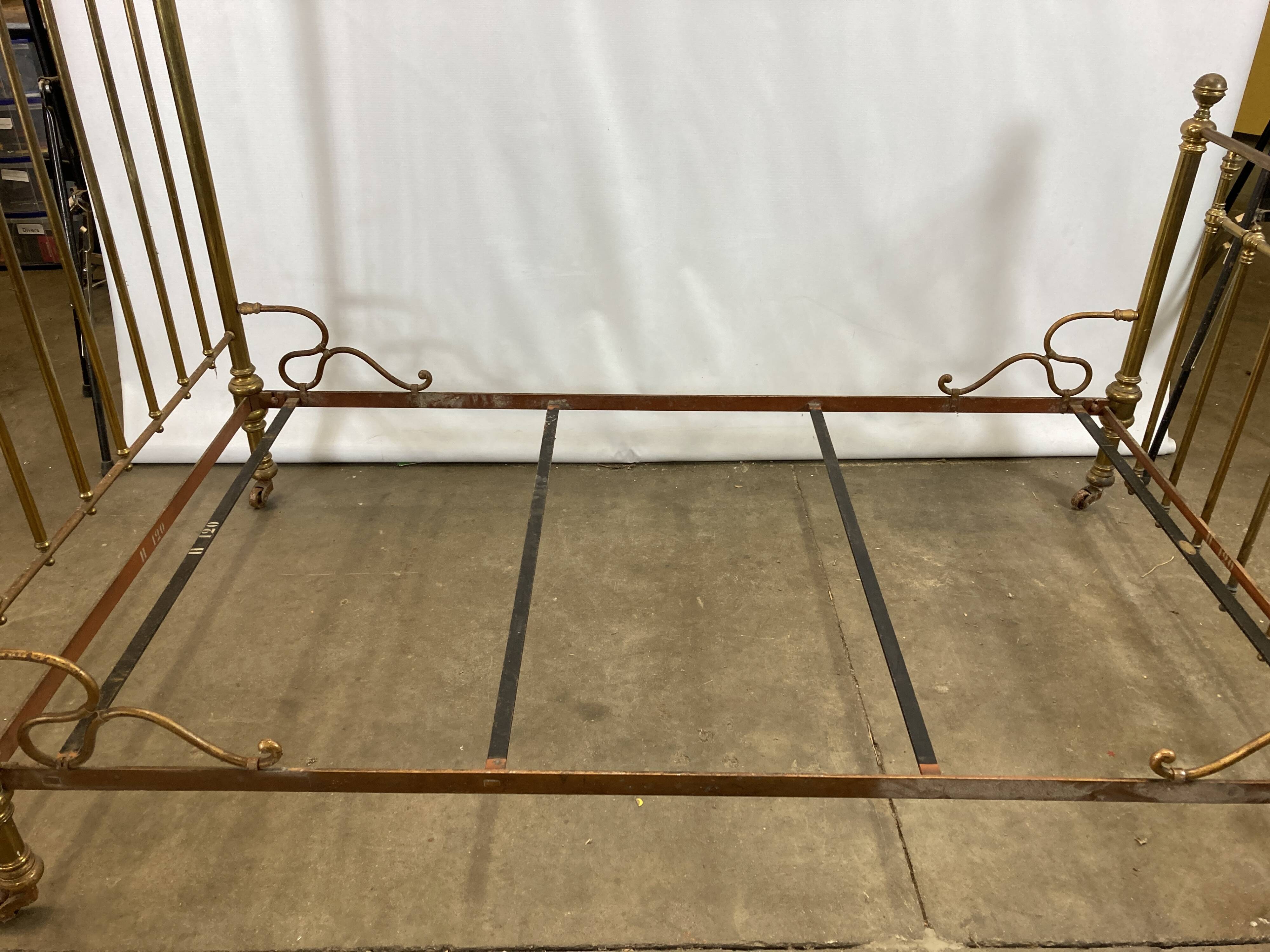 Vintage gold metal bed frame