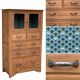 Buffet parisien vitré 1920 bois brut massif